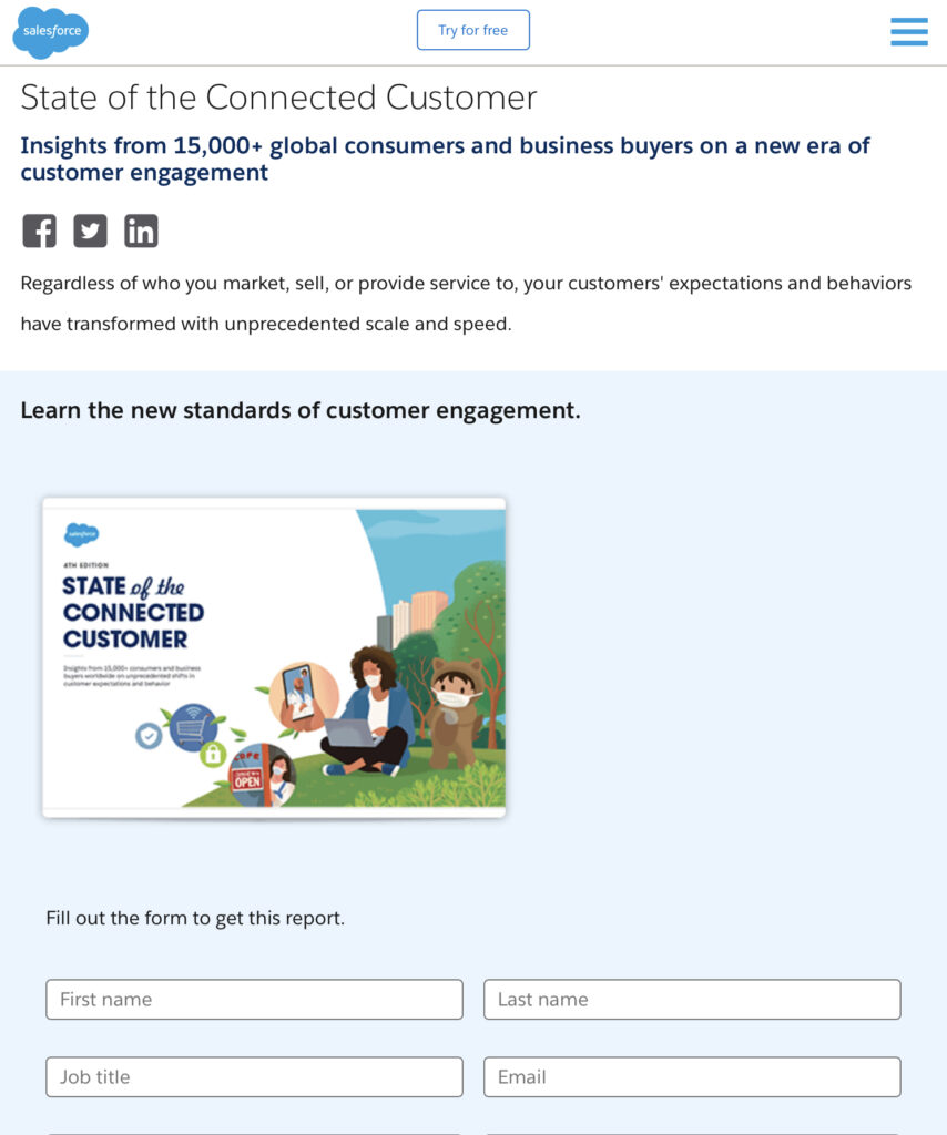 Salesforce gated content example